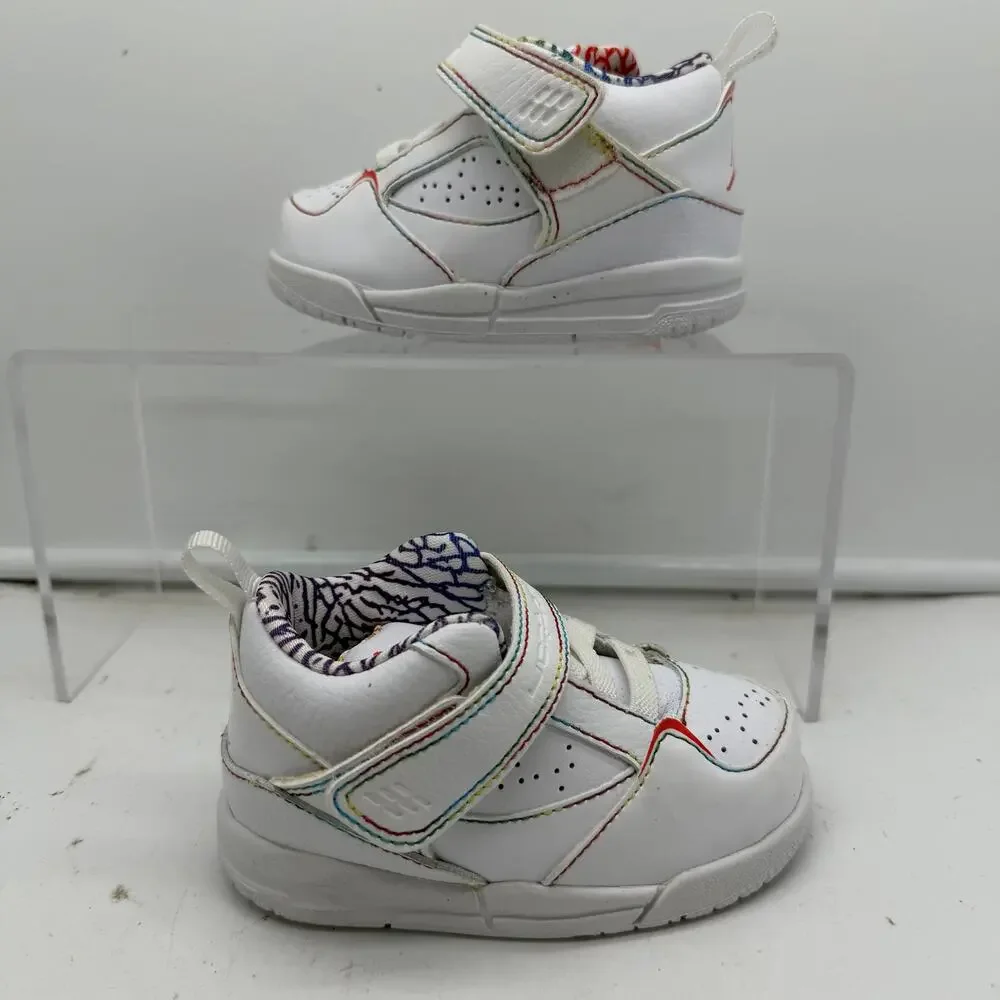 Nike Air Jordan Shoes Kids Baby Infant 5C Rainbow Strap White Sneaker